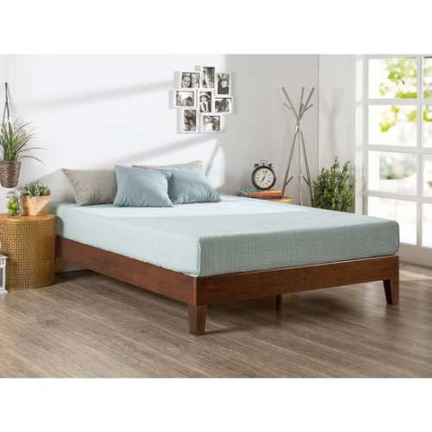 Image of Twin size Solid Wood Platform Bed Frame in Espresso Finish