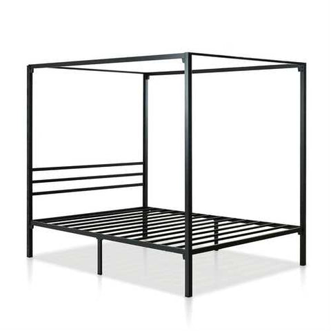 Image of Twin size Modern Black Metal Canopy Bed Frame