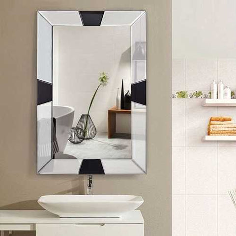 Image of Modern 31 x 23 inch Rectangle Beveled Bathroom Wall Mirror