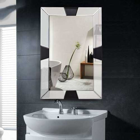 Image of Modern 31 x 23 inch Rectangle Beveled Bathroom Wall Mirror