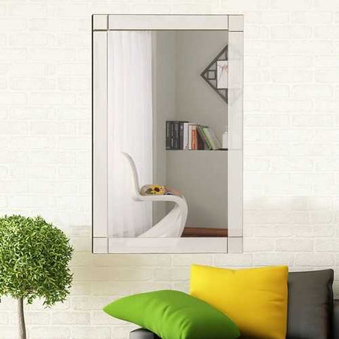 Image of Frameless 35 x 24 inch Rectangle Bathroom Wall Mirror