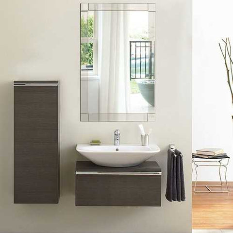 Image of Frameless 35 x 24 inch Rectangle Bathroom Wall Mirror