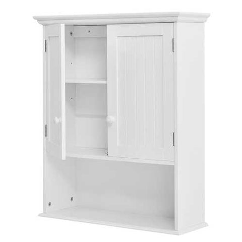 Image of White Wall Mount Bathroom Cabinet with Storage Shelf