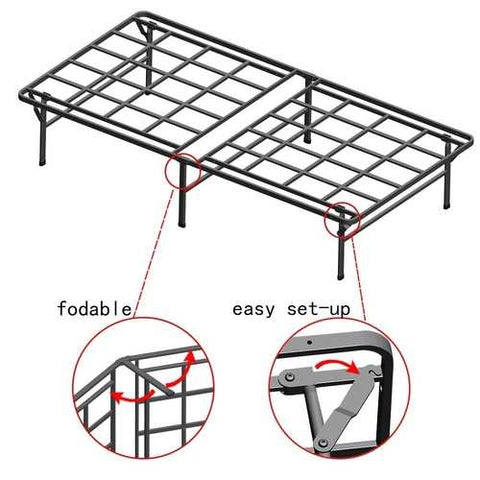 Image of Twin XL Heavy Duty Foldable Metal Platform Bed Frame