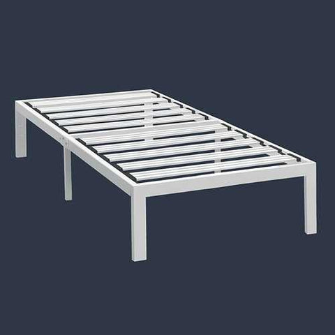 Image of Twin XL Modern Heavy Duty Metal Platform Bed Frame in White