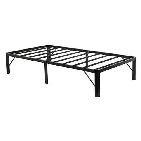 Image of Twin XL 16-inch High Black Metal Platform Bed Frame with Round Corners