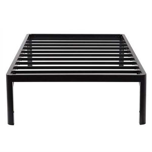 Twin XL 16-inch High Black Metal Platform Bed Frame with Round Corners