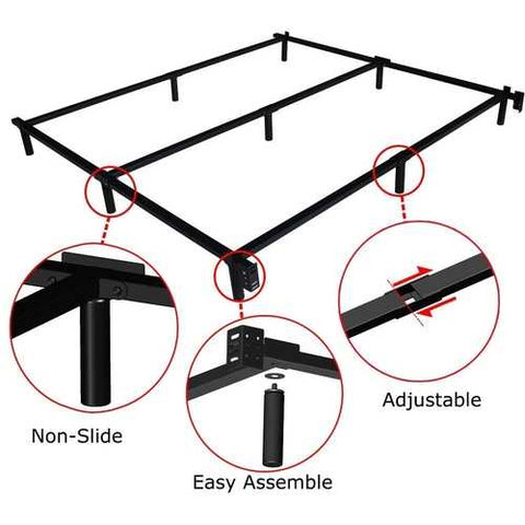 Image of Twin XL Heavy Duty Metal Bed Frame with Headboard Brackets