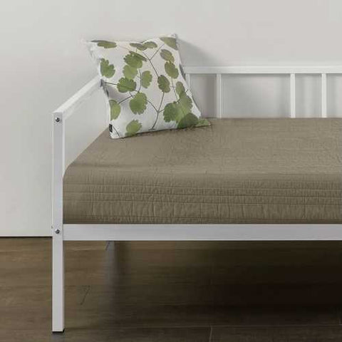 Image of Twin size Sturdy Metal Daybed Frame in White Finish