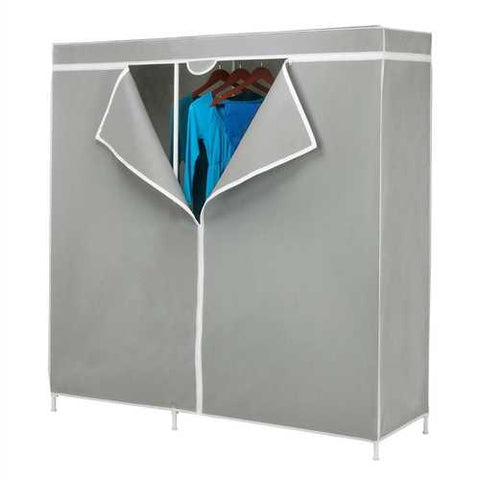 Image of 60-inch Grey Portable Closet Clothes Organizer Wardrobe