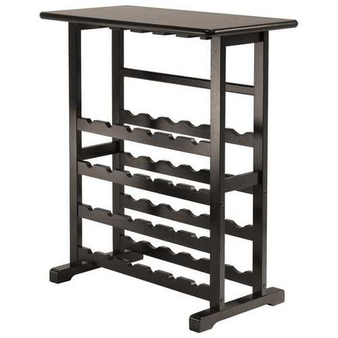 Image of Floor-Standing Dark Espresso Brown 24-Bottle Wine Rack