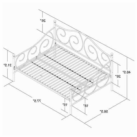 Image of Full size Metal Daybed Frame Contemporary Design Day Bed in Bronze Finish