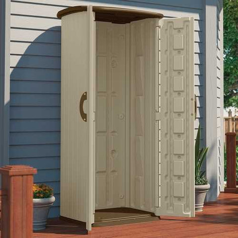 Image of Durable Double Wall Resin Outdoor Garden Tool Storage Shed - Made in USA