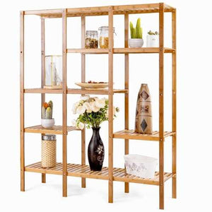 Eco-Friendly Bamboo 4-Shelf Bookcase Storage Rack