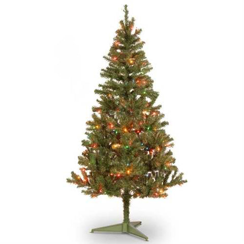 Image of 6' Faux Christmas Tree with 200 Pre-Lit Multicolored Lights