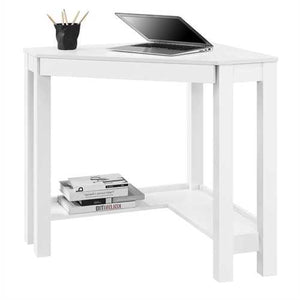 Simple Modern Classic Corner Laptop Desk with Drawer in White