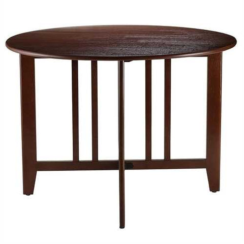 Image of Mission Style Round 42-inch Double Drop Leaf Dining Table