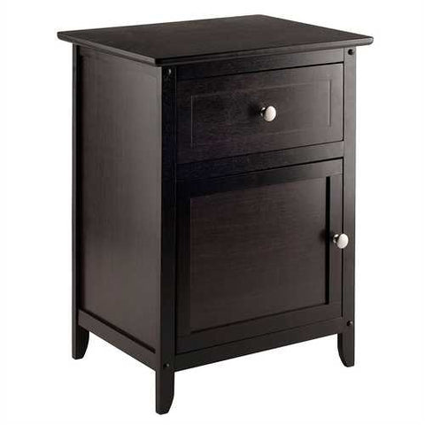 Image of Espresso Wood End Table Nightstand Accent Table