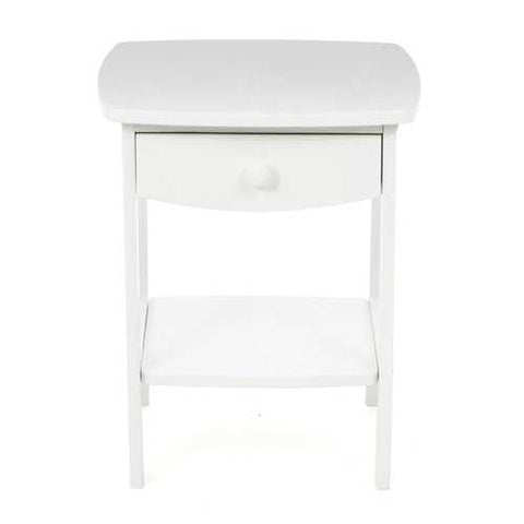 Image of White Wood Contemporary 1-Drawer Bedside Table Nightstand