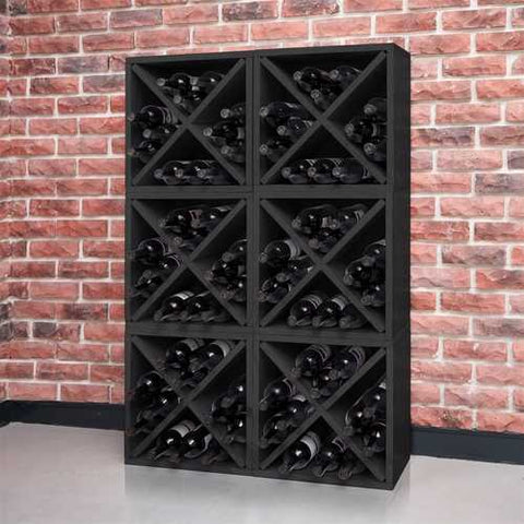 Image of Black Wood 12-Bottle Stackable Wine Rack