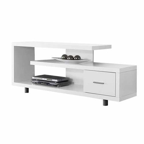 Image of White Modern TV Stand - Fits up to 60-inch Flat Screen TV