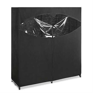 Metal Frame Black Fabric Wardrobe Clothes Closet Garment Rack