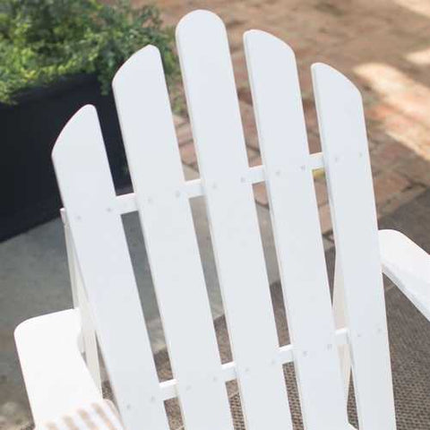 Image of White Wood Classic Adirondack Chair with Comfort Back Design