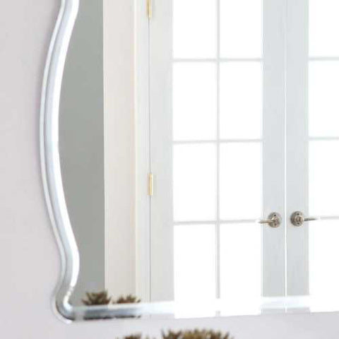 Image of Rectangular Arch Top Wavy Modern Frameless Wall Mirror