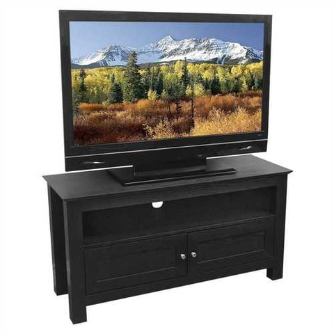 Image of 44-inch Flat Screen TV Stand in Black Wood Grain Finish