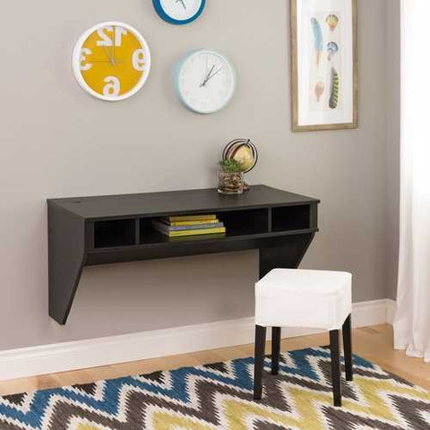 Image of Contemporary Space Saver Floating Style Laptop Desk in Ebony