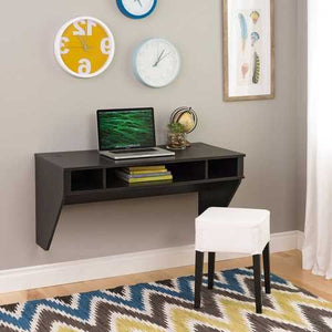 Contemporary Space Saver Floating Style Laptop Desk in Ebony