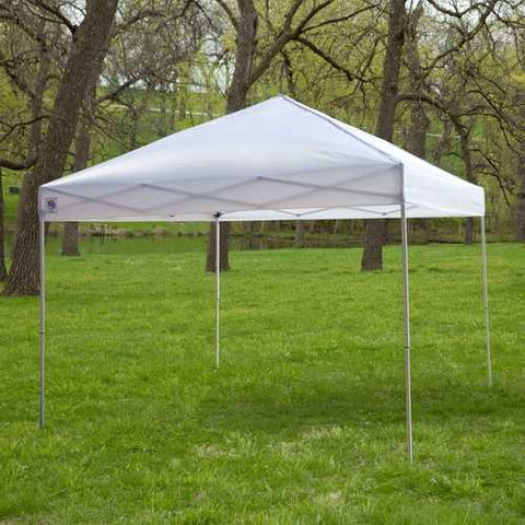 Image of White 10-Ft x 10-Ft Outdoor Canopy Tent Gazebo with Steel Frame and Carry Bag