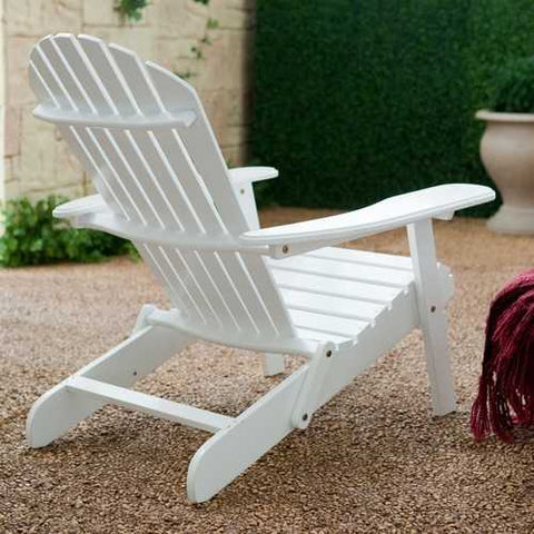 Image of Folding Adirondack Chair in White Wood Finish