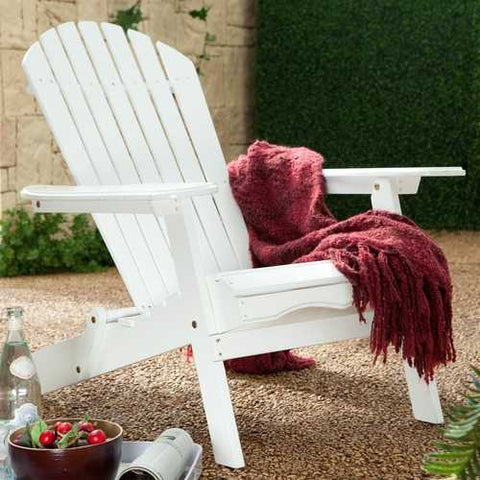 Image of Folding Adirondack Chair in White Wood Finish