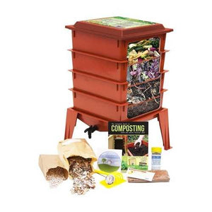 Terra Cotta Composter Worm Compost Bin Made from Food Grade Plastic