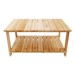 Outdoor Fir Wooden Patio Coffee Table in Natural Wood Color