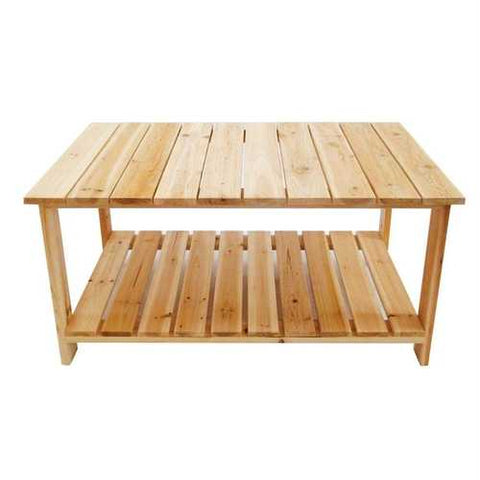 Image of Outdoor Fir Wooden Patio Coffee Table in Natural Wood Color