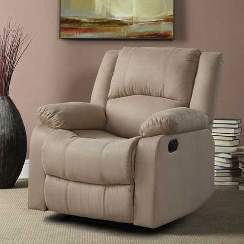 Image of Beige Microfiber Upholstered Recliner Chair