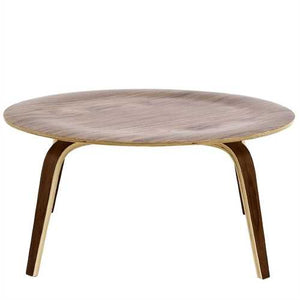 Modern Molded Plywood Mid-Century Style Coffee Table in Walnut Wood Finish