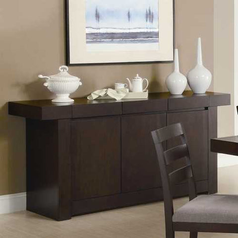 Image of Modern Dining Room Sideboard Server Table Cabinet in Cappuccino