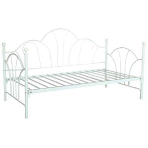 Twin Ivory Bed Frame Contemporary White Metal Daybed