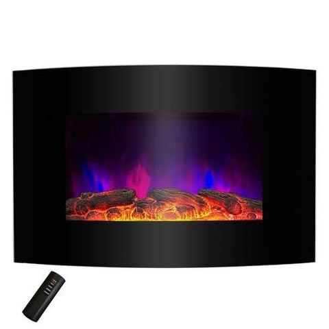 Image of Wall Mounted Electric Fireplace Space Heater with Remote 5,200 BTU