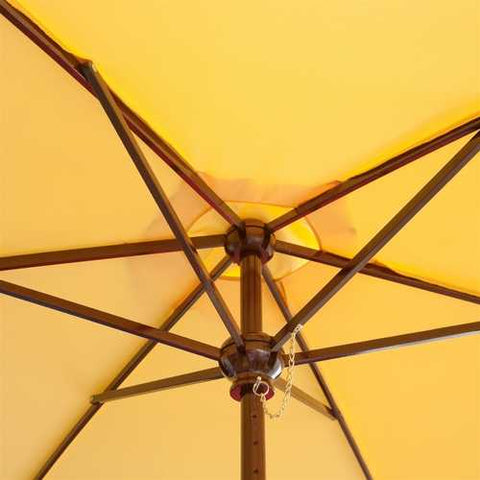 Image of Yellow 7.5-Ft Patio Umbrella with Dark Mahogany Stained Pole