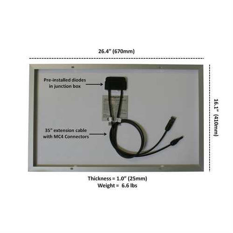 Image of 30-Watt Solar Panel 12-Volt Battery Charger For Boat RV Back Up Off Grid