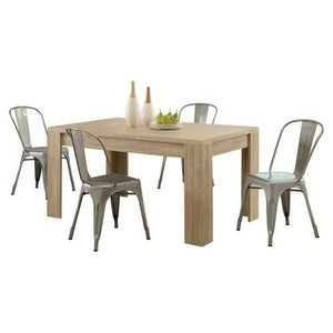 Contemporary 59 x 35.5-inch Dining Table in Natural Wood Finish