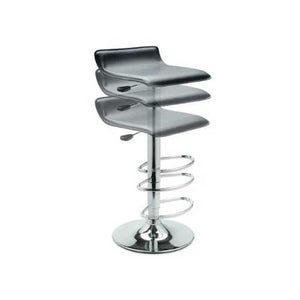 Contemporary ABS Air-Lift Swivel Bar Stool in Black Faux Leather