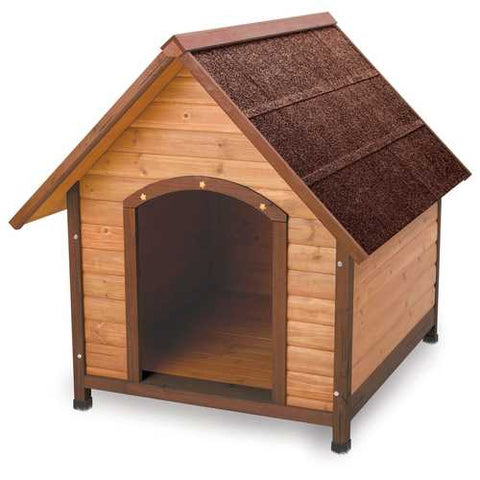 Image of Medium 30-inch Solid Wood Dog House with Waterproof Shingle Roof