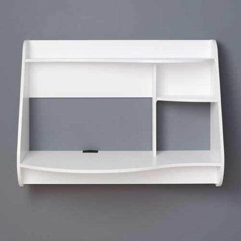 Image of Modern Wall-Mount Laptop Computer Desk in White