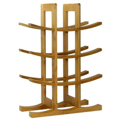 Image of 12-Bottle Wine Rack Modern Asian Style in Natural Bamboo