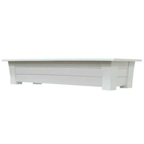 Image of Lightweight Durable Plastic Resin Rectangular Garden Planter in White